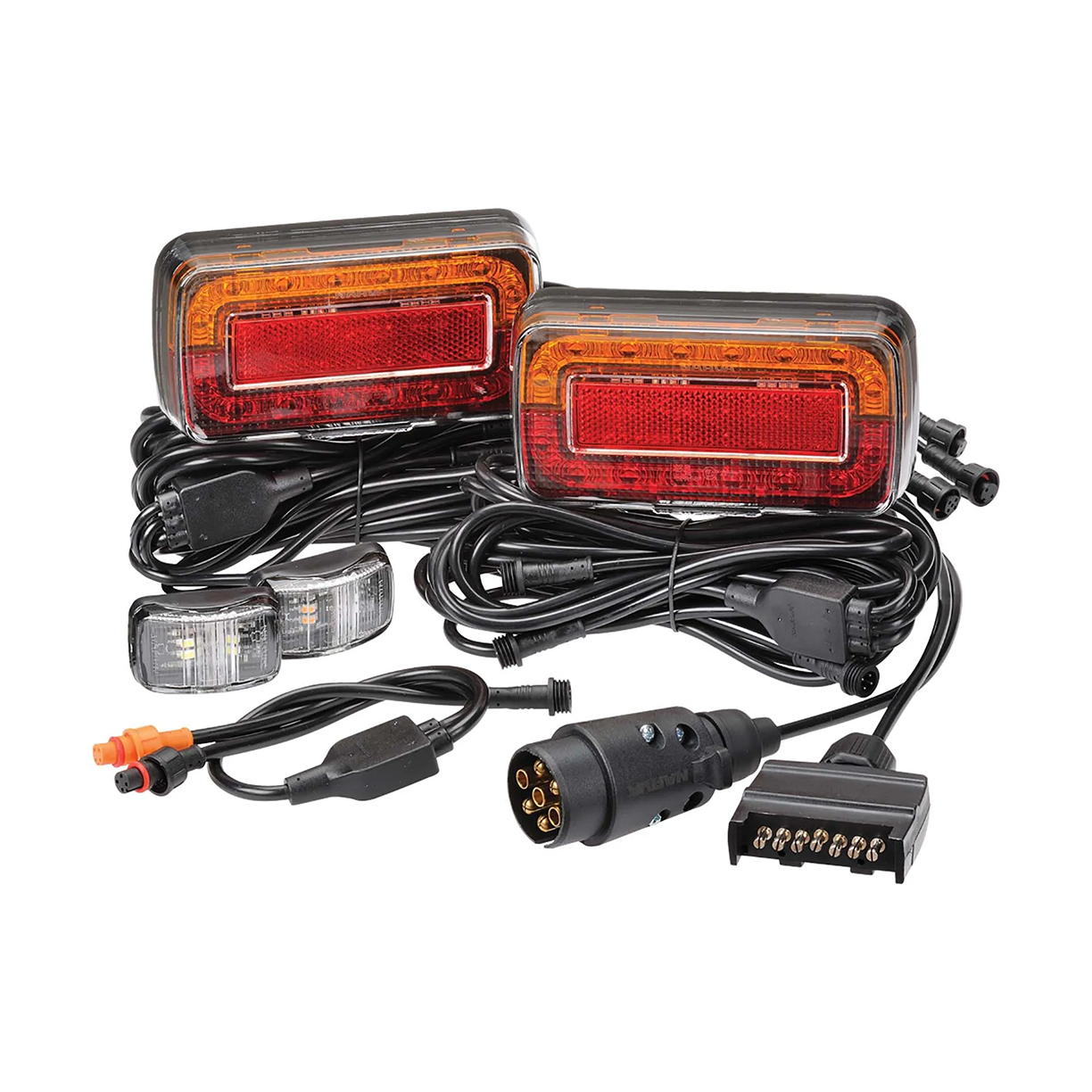 Trailer Light Kit, Narva, Model 37, LED, Submersible, Plug & Play, 12v, Red/Amber - Each