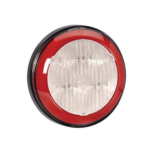 Rear Stop Lamp, Narva, Model 43, LED Tail Ring, 0.5m Sheathed Cable, Black Base, 9-33v, Red - Each
