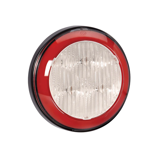 Reverse Lamp, Narva, Model 43, LED Tail Ring, 0.5m Sheathed Cable, Black Base, 9-33v, White - Each