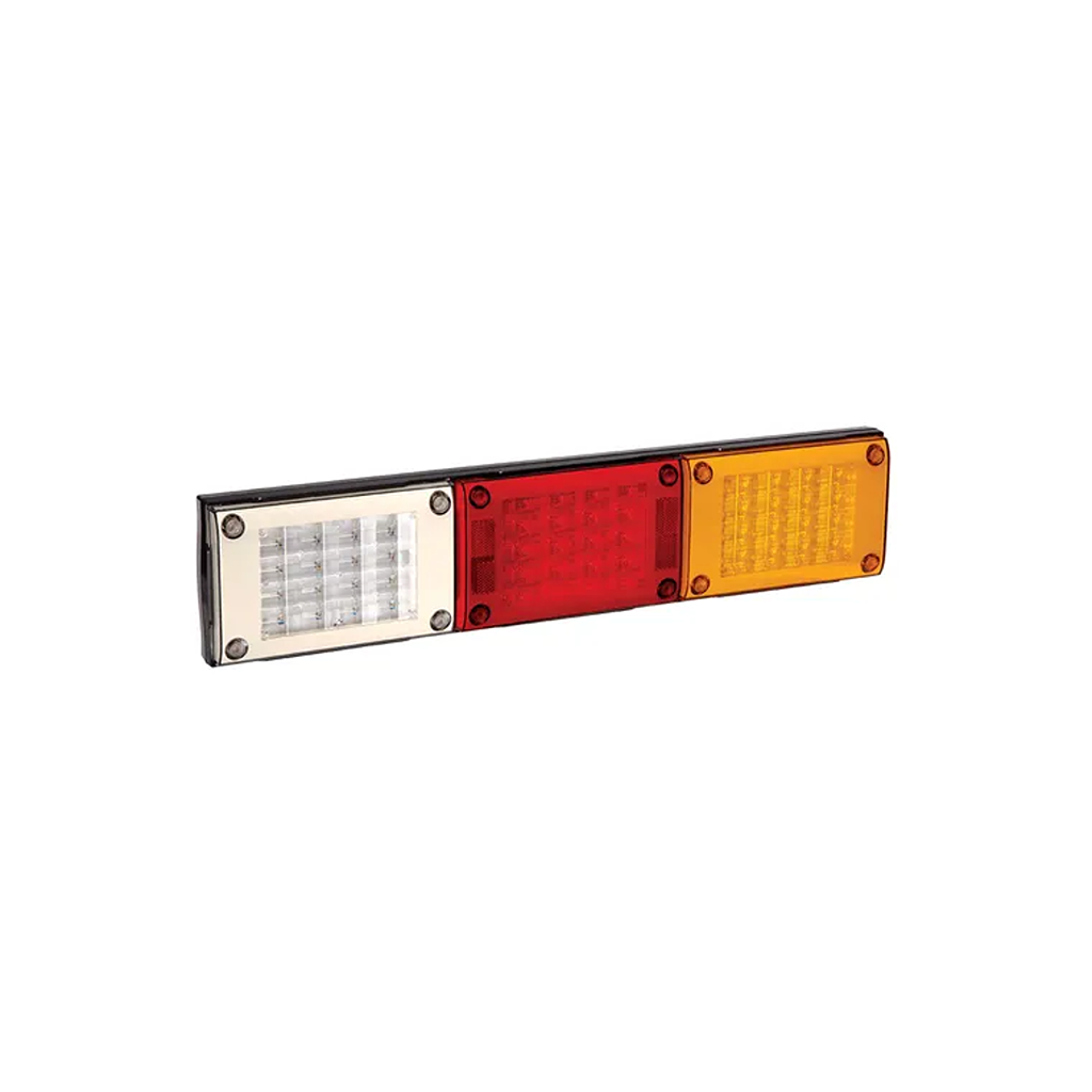 Reverse/Rear Stop/Tail, Direction Indicator Lamps, Narva, Horizontal LED, 0.5m Cable, Black Housing, Security Caps, 9-33v, White/Red/Amber - Each