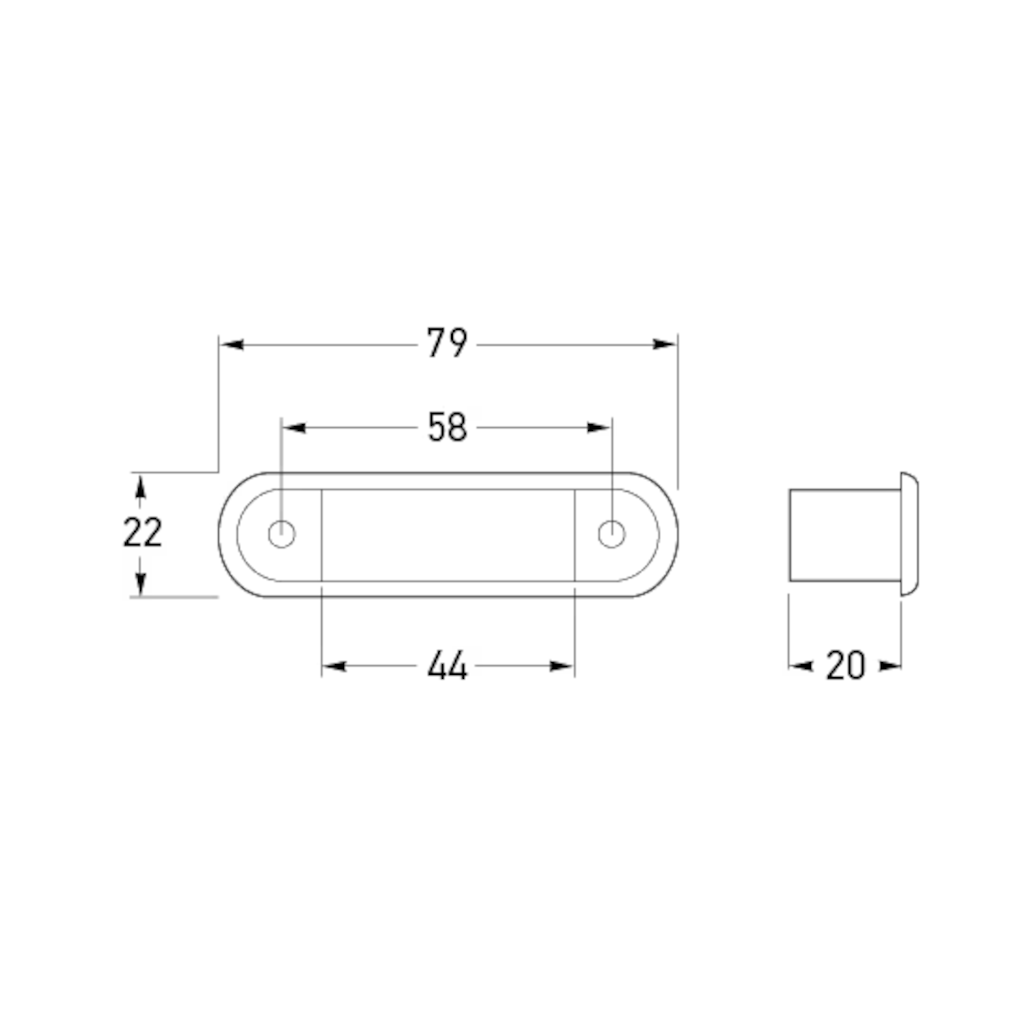 Interior Lamp, Hella, LED Courtesy Lamp Narrow Rim, 9-33v, 0.5w, Blue - Each