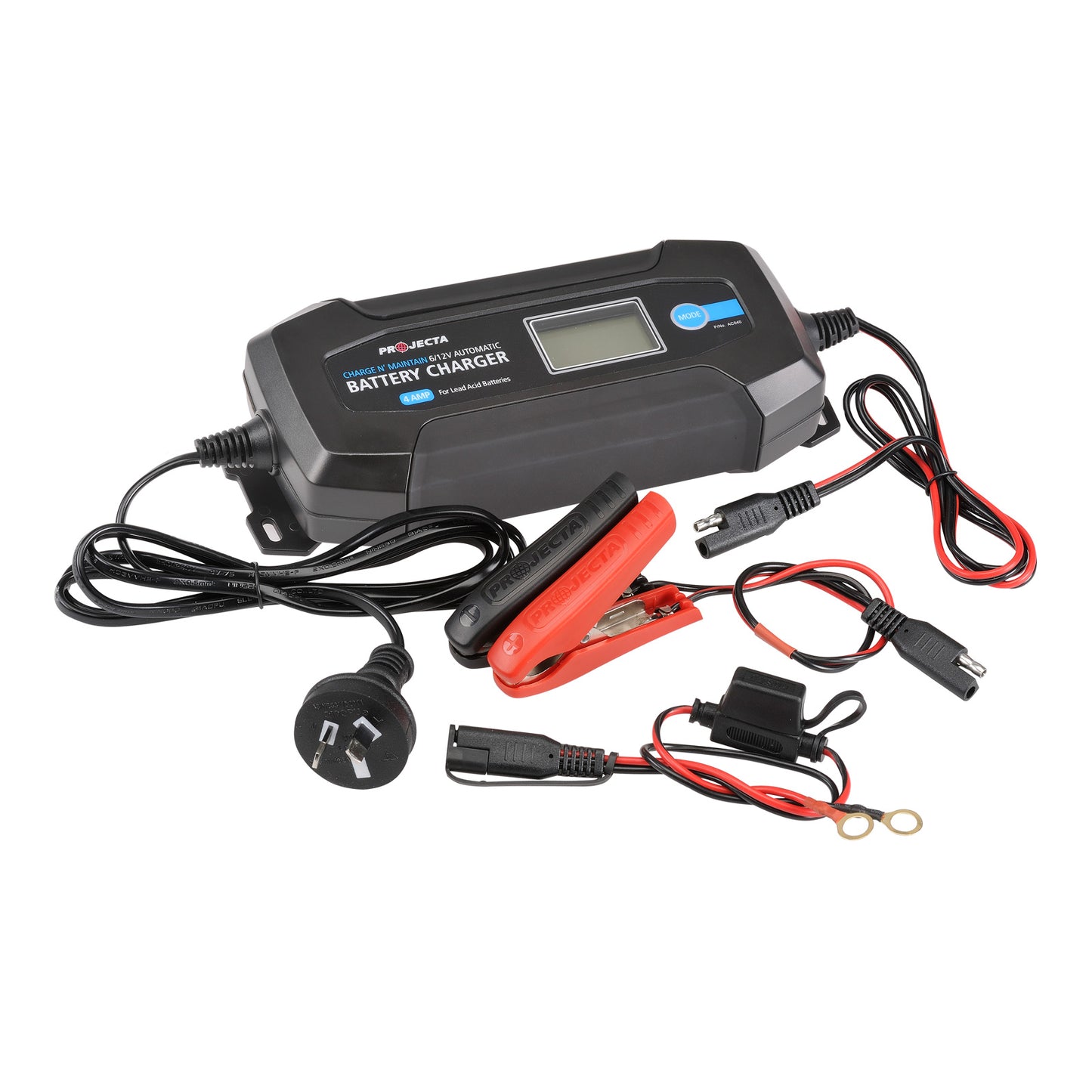 Battery Charger, Projecta, Automatic, "Charge N' Maintain", 8 Stage, 4a, 6/12v - Each