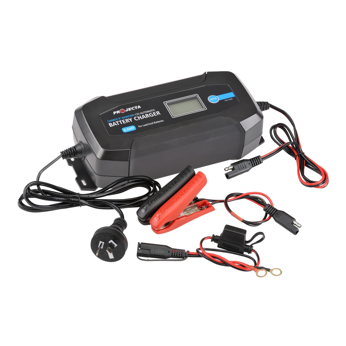 Battery Charger, Projecta, Automatic, "Charge N' Maintain", 8 Stage, 8a, 12v - Each