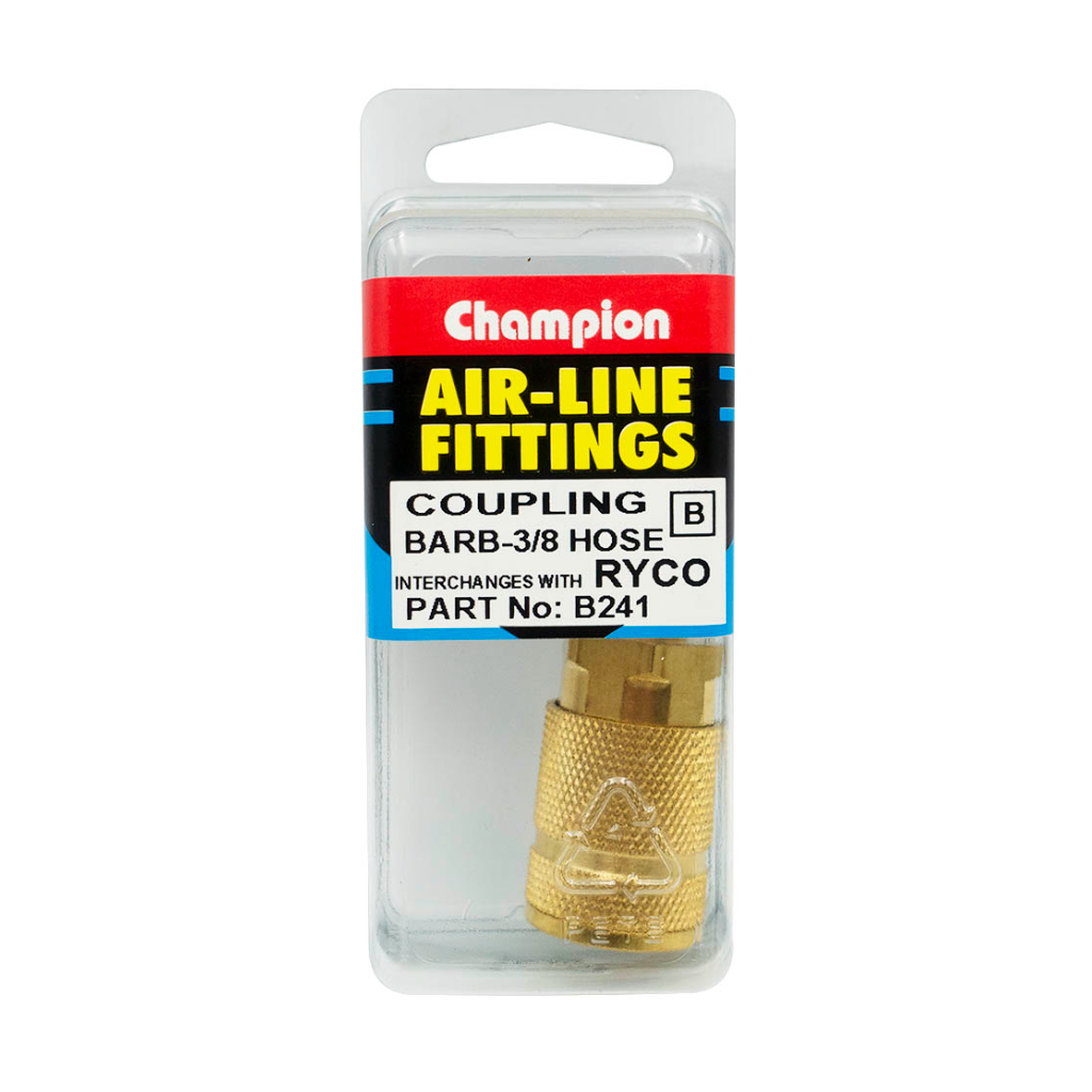 Airline Fitting, Ryco Style, Hose Barb Coupling, 3/8" - Each