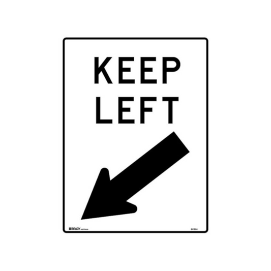 Sign, "Keep Left", Metal, 450 x 600mm - Each