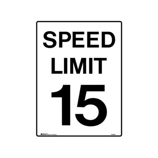 Sign, “Speed Limit 15”, Metal, 450 x 600mm - Each