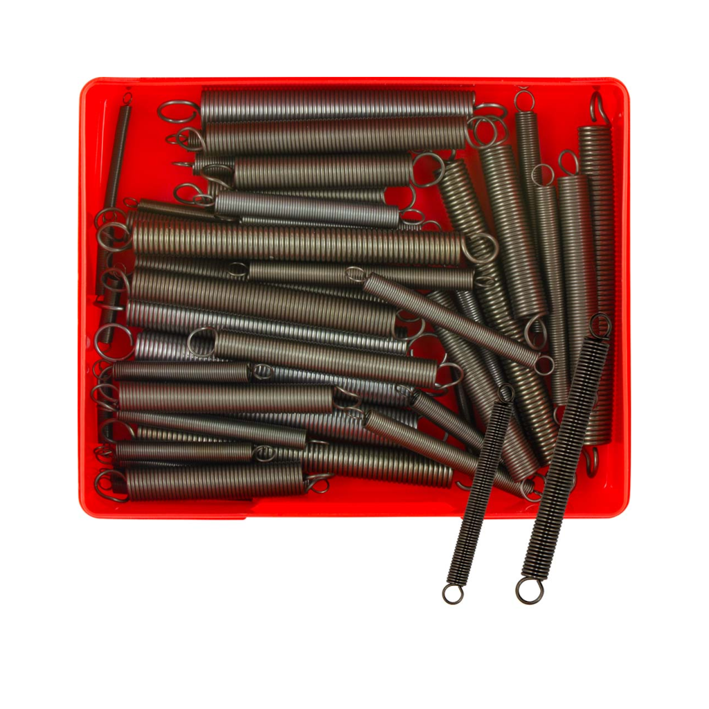 Extension Spring Assortment Kit, Champion, Metric, 12 Sizes (25mm to 120mm) - 48 Piece