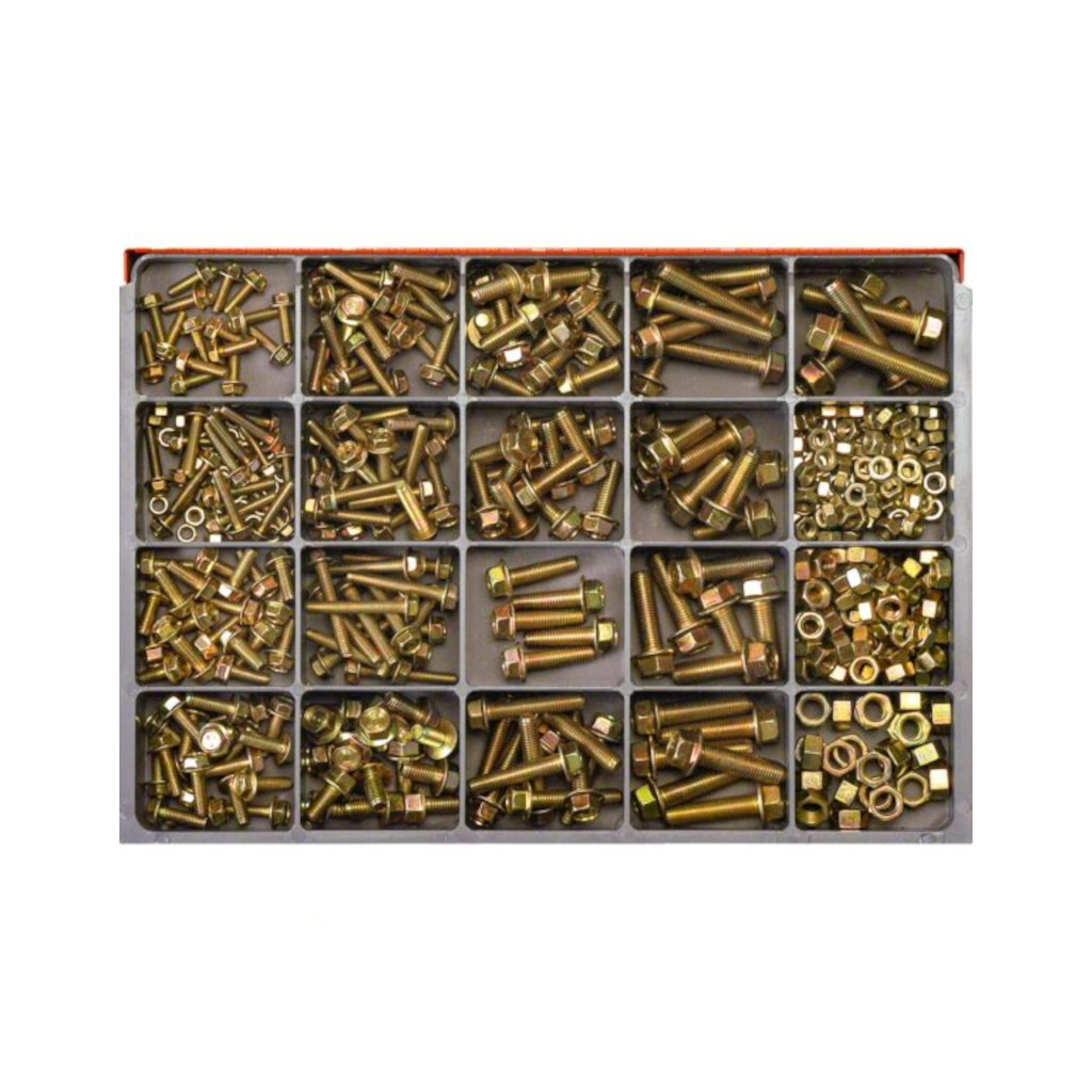 Bolts And Nuts Master Kit, Champion, Metric, Flange Head, High Tensile, 17 Sizes (5 to 10mm) - 455 Piece