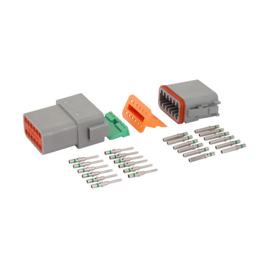 Connector Kit, Deutsch, 12 Position, 28 Pieces (DT04-12P, DT06-12S, Wedges & Terminals) - Each
