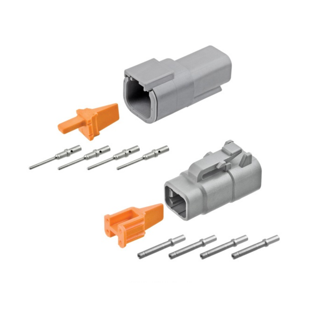 Connector Kit, Deutsch, 4 Position, Size 20, 12 Pieces (DTM04-4P, DTM06-4S, Wedges & Terminals) - Each