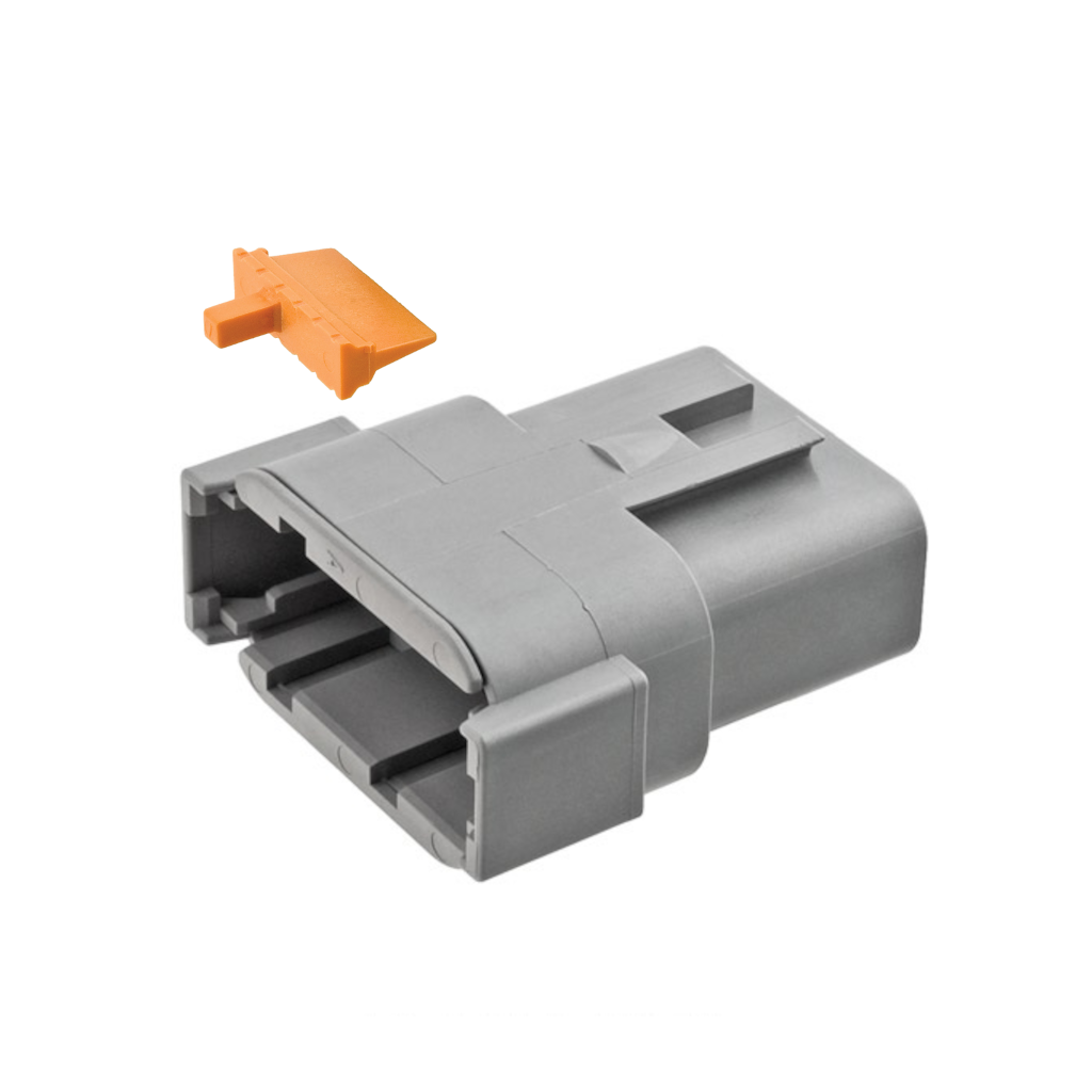Connector, Deutsch, Receptacle In Line, 12 Position, 22-16 AWG, with WM12P Wedge - Each
