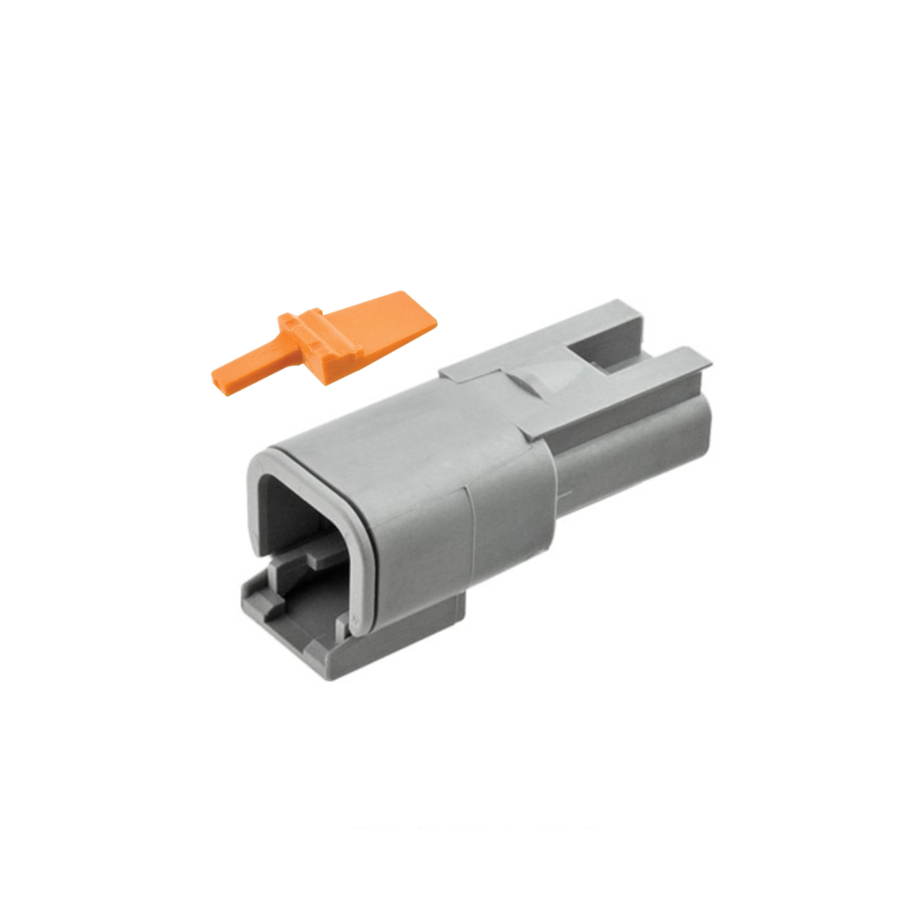 Connector, Deutsch, Receptacle In Line, 2 Position, 22-16 AWG, with WM2P Wedge - Each