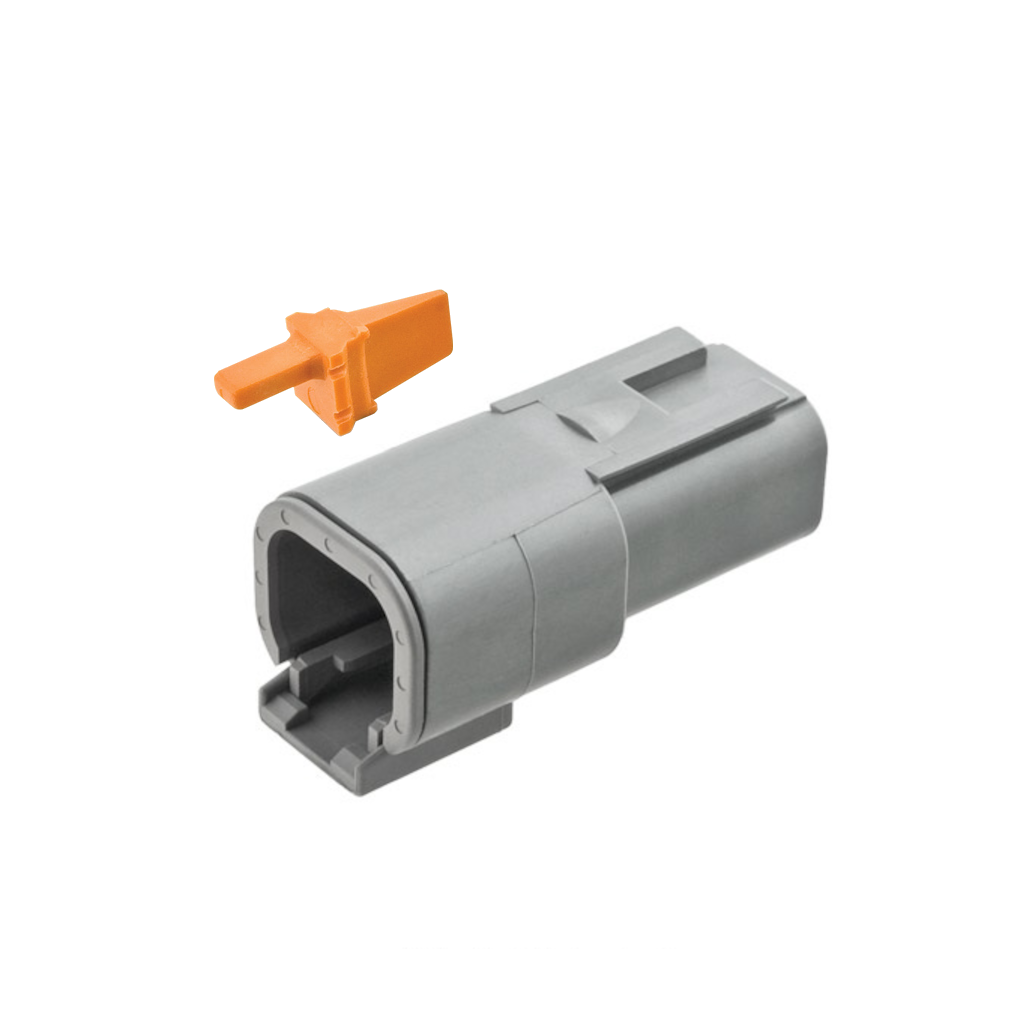 Connector, Deutsch, Receptacle In Line, 4 Position, 22-16 AWG, with WM4P Wedge - Each