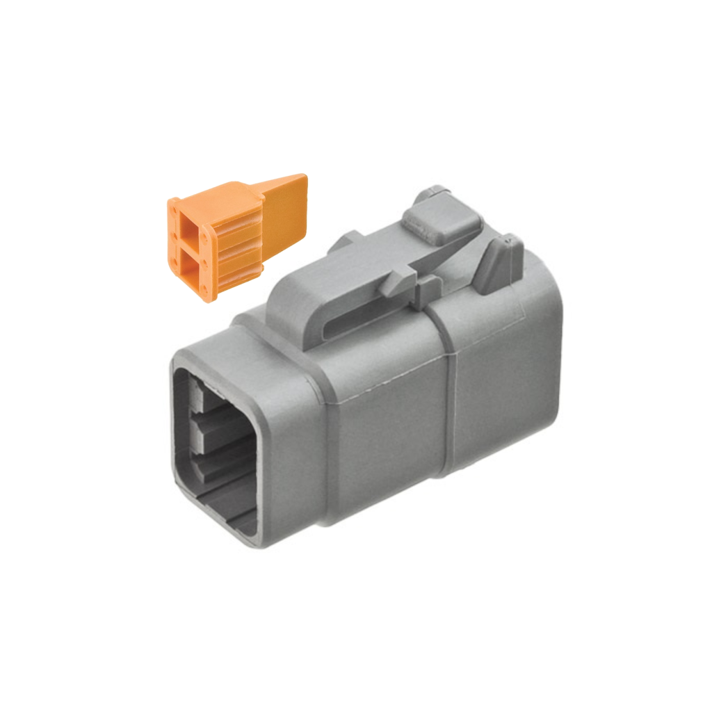 Connector, Deutsch, Plug In Line, 6 Position, 22-16 AWG, with WM6S Wedge - Each