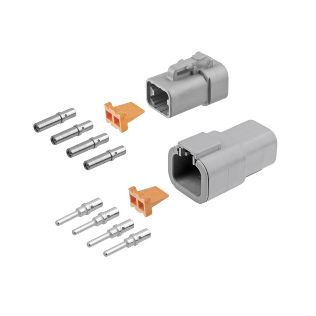Connector Kit, Deutsch, 4 Position, Size 12, 12 Pieces (DTP04-4P, DTP06-4S, Wedges & Terminals) - Each