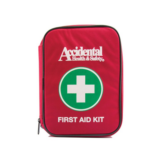 First Aid Kit, Soft Pack, Red, 25 Pieces, 230 x 170 x 65mm - Each