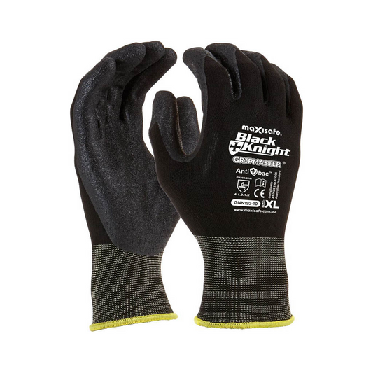 Safety Gloves, Black Knight Gripmaster, Lycra with Nylon Shell, Small - Pair
