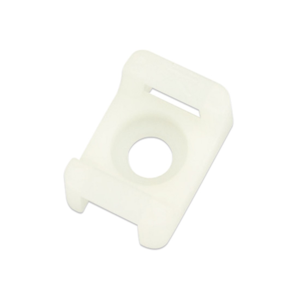 Cable Tie Mount, Screw, White, 23 x 16 x 10mm - 25 Pack