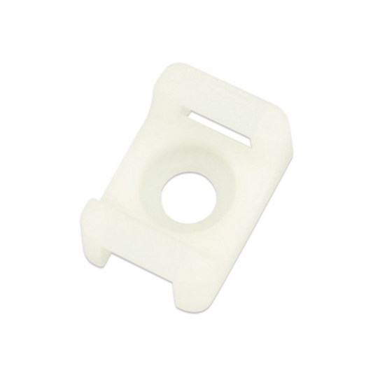 Cable Tie Mount, Screw, White, 23 x 16 x 10mm - 25 Pack