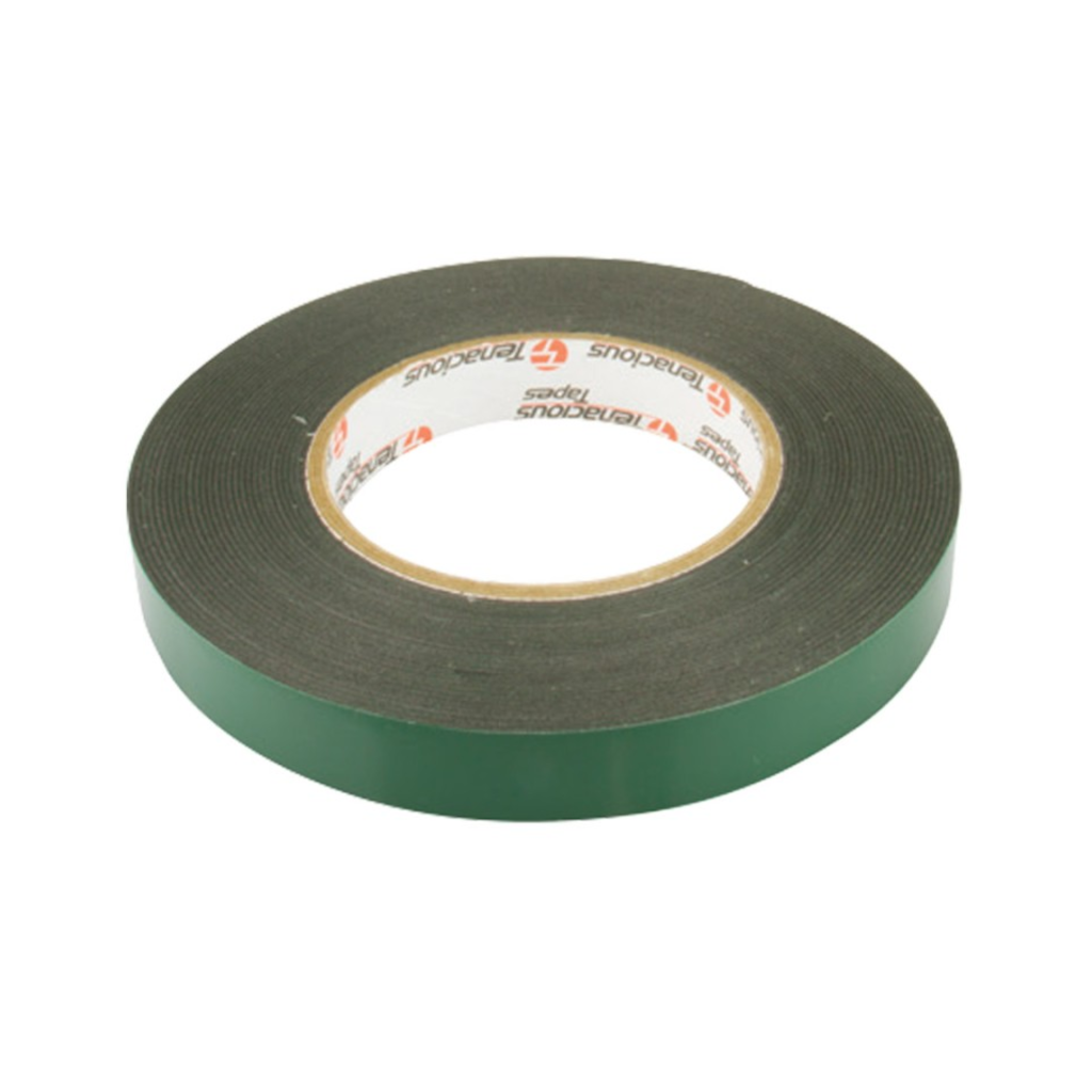 Double Sided Tape, Green with Black Internal, 18mm - 10m Roll