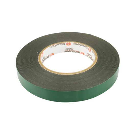 Double Sided Tape, Green with Black Internal, 18mm - 10m Roll