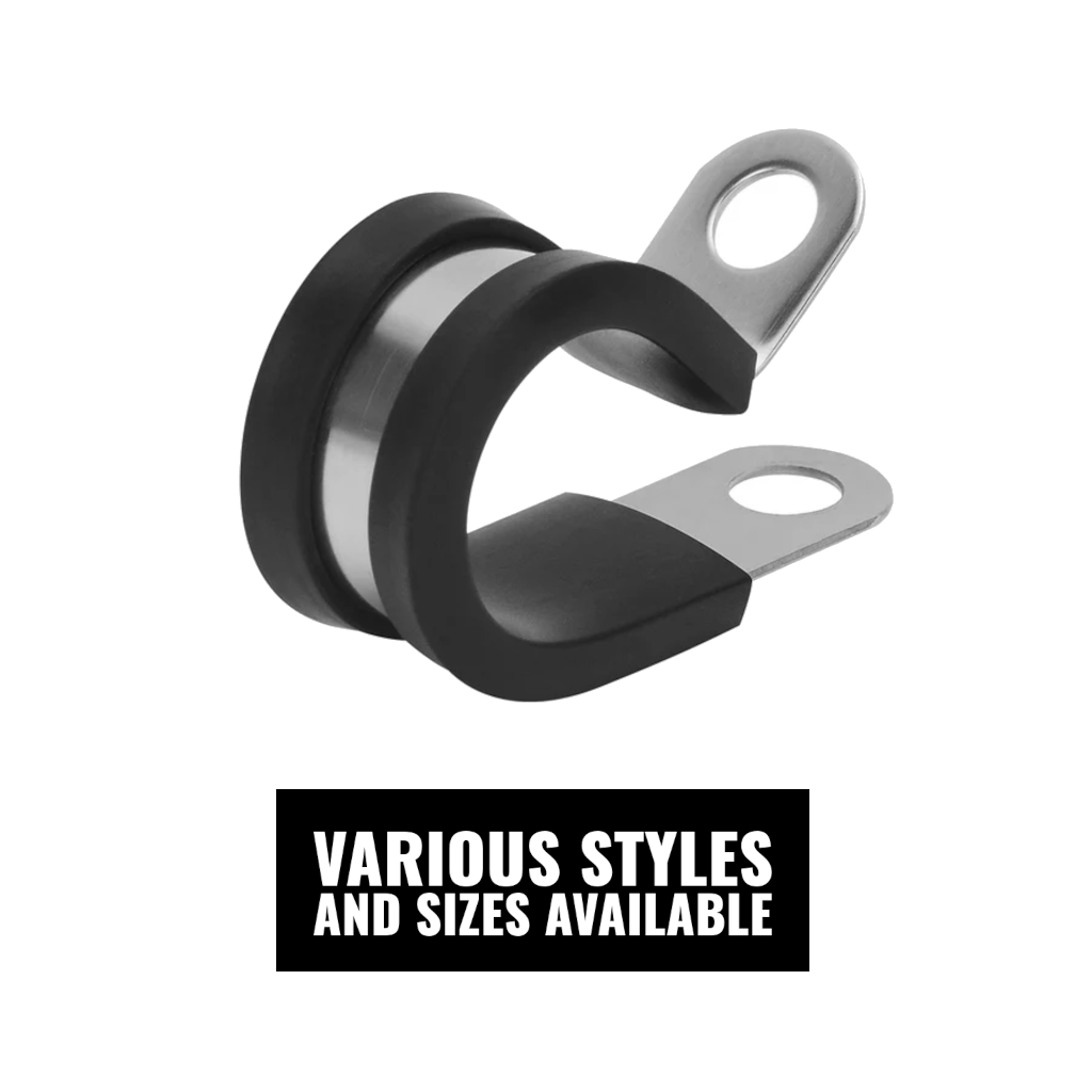 P Clip, with Removable Rubber Jacket, Steel, 3/8" Hole, 24.0mm - 10 Pack