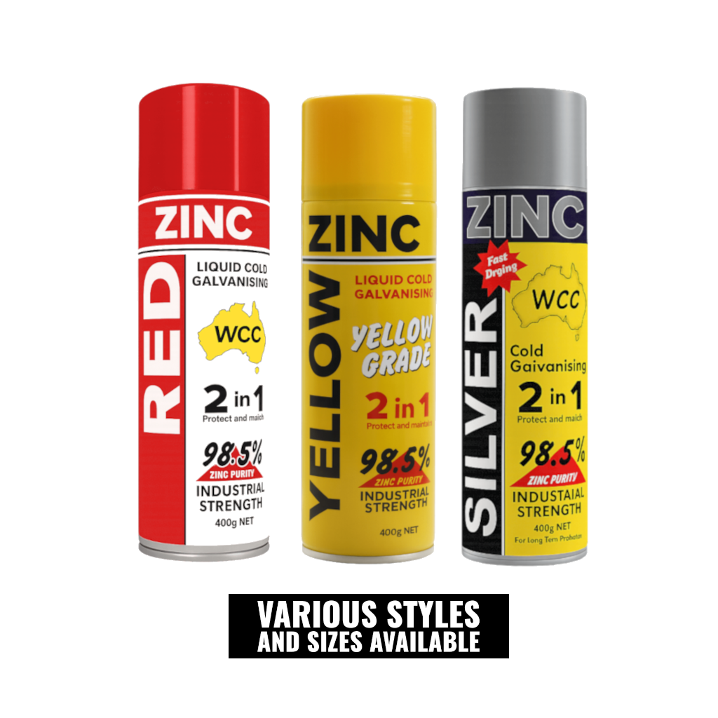 Zinc Aerosol Spray, WCC, Rust and Corrosion Protectant, Silver, 400g - Each