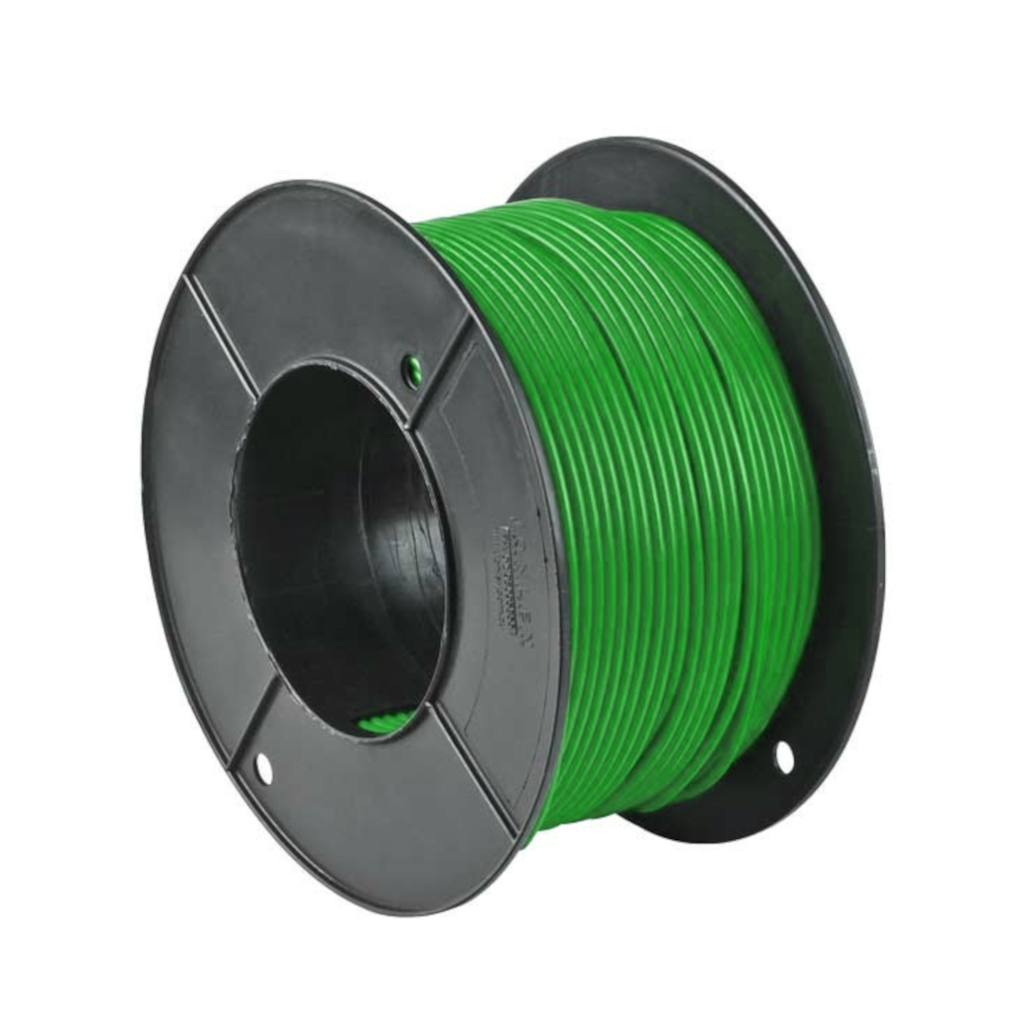 Cable, Green, Single Core, 4mm (1.84mm^2) - 100m roll