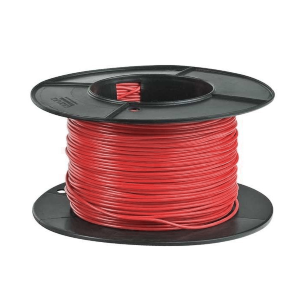 Cable, Red, Single Core, 4mm (1.84mm^2) - 100m roll