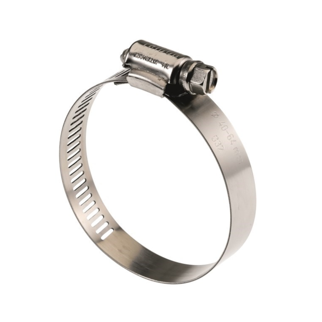 Hose Clamp, Perforated, Full Stainless Steel, 267 to 318mm - 10 Pack