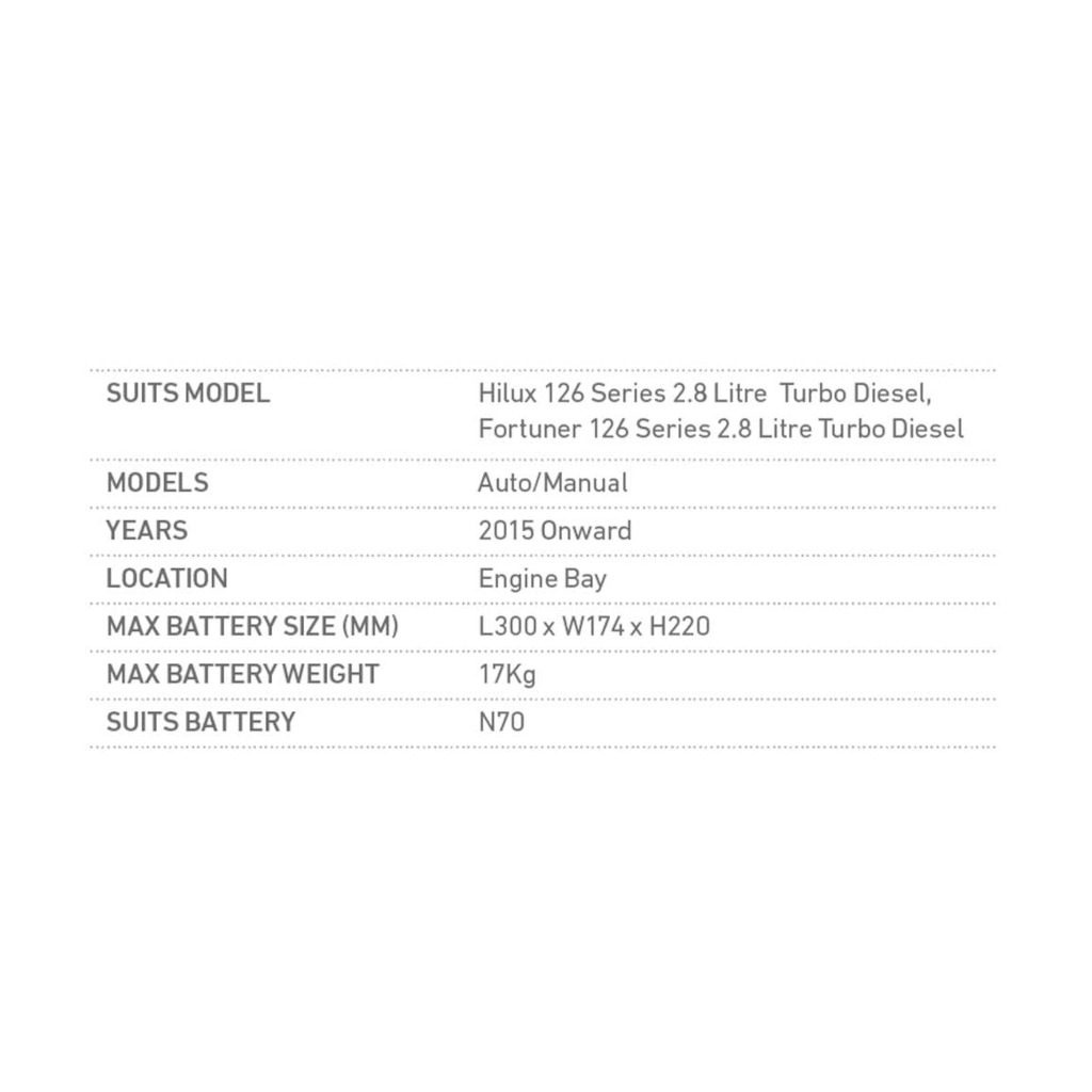 Battery Tray, Heavy Duty, Suits 126 Series Toyota - Each