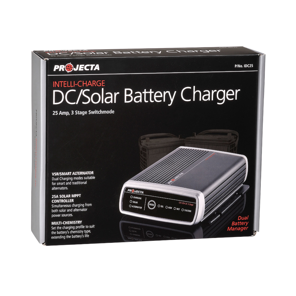 Battery Charger, Projecta, DC/Solar, 3 Stage, Automatic, 9-32v, 25a - Each