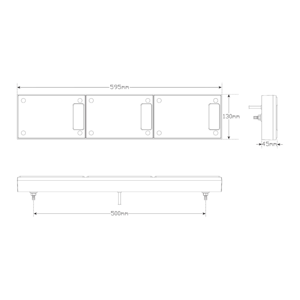 Combination Lamp, LED Autolamps, J3 Series, LED, Jumbo, Stop/Tail/Indicator/Reverse, 12-24v - Each