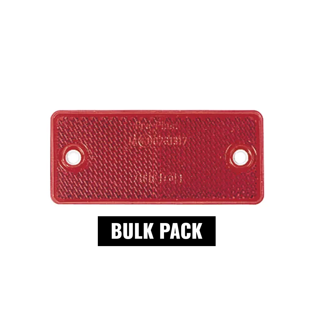 Reflector, Narva, Retro, Dual Fixing Holes, Red, 90 x 40mm - 50 Pack