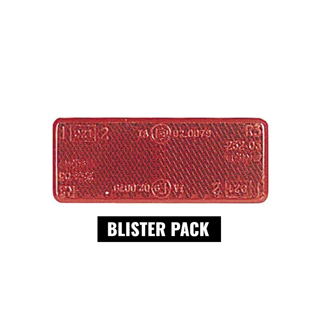 Reflector, Narva, Retro, Self-Adhesive, Red, 70 x 28mm - 2 Pack (Blister)