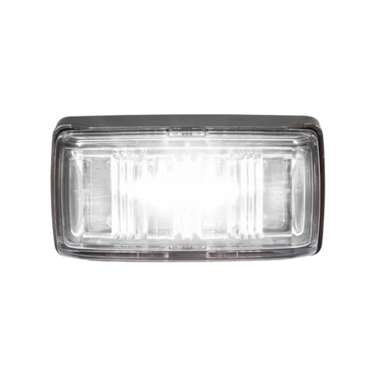 Front End Outline Marker Lamp, Narva, Model 80 LED, 0.5m Cable, 9-33v, White, Black Base - Each