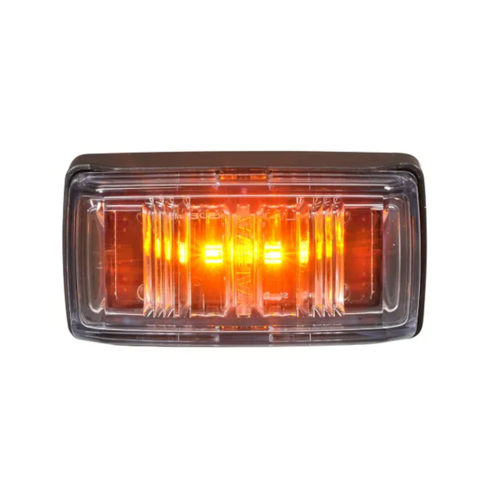 Front Marker Lamp, Narva, Model 80 LED, 0.5m Cable, 9-33v, Amber, Black Base - Each