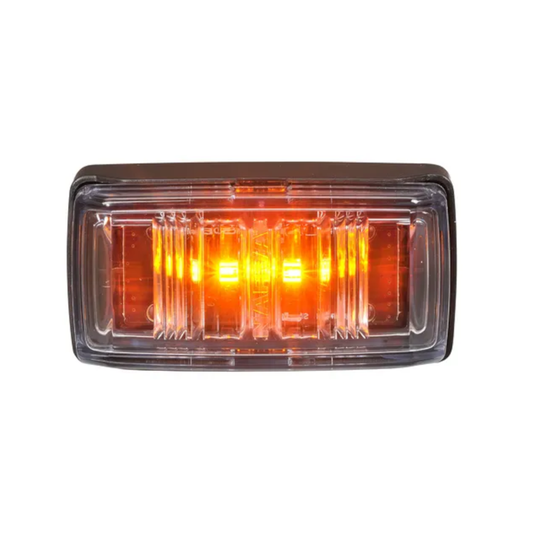 Front Marker Lamp, Narva, Model 80 LED, 0.5m Cable, 9-33v, Amber, Black Base - Each