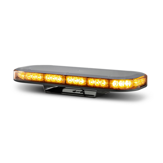 Emergency Light Bar, LED Autolamps, Minibar, Single Bolt Mount,  LED, Clear Lens, Amber, 12-24v - Each