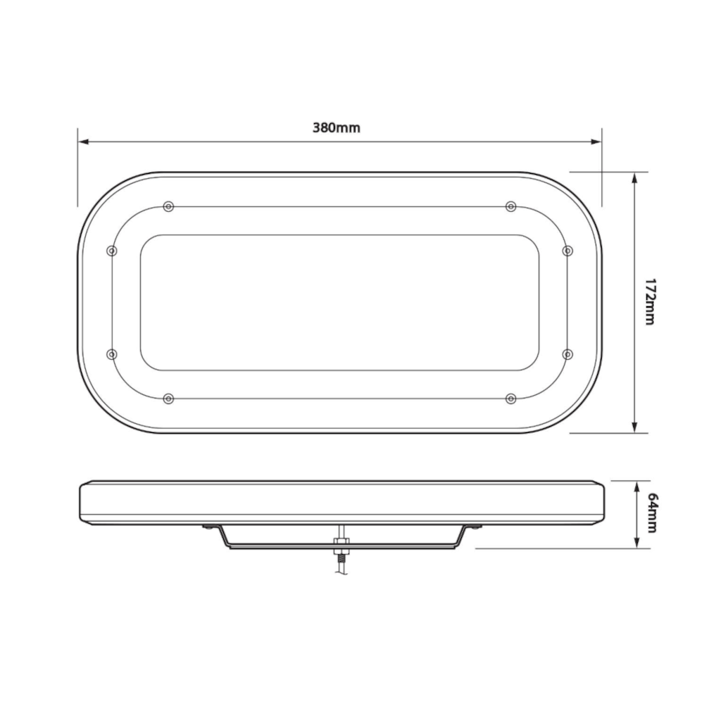 Emergency Light Bar, LED Autolamps, Minibar, Single Bolt Mount, LED, Clear Lens, Amber, 12-24v - Each