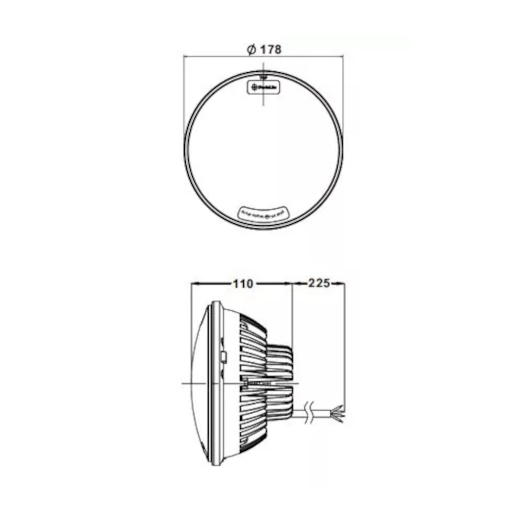Headlamp, Whitevision, LED High/Low/Park, 9-33v, 178mm - Each