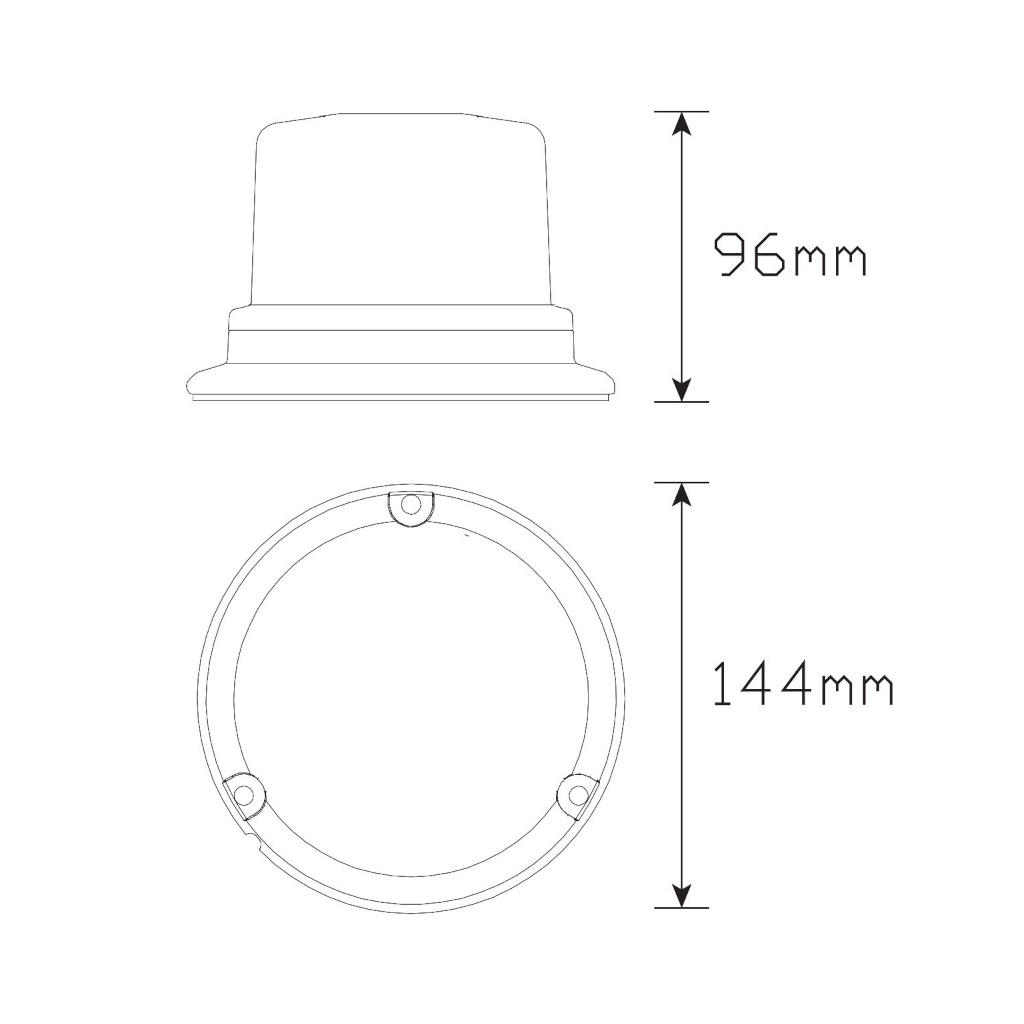 Beacon, LED Autolamps, Rotating Amber Beacon, 10-30v - Each