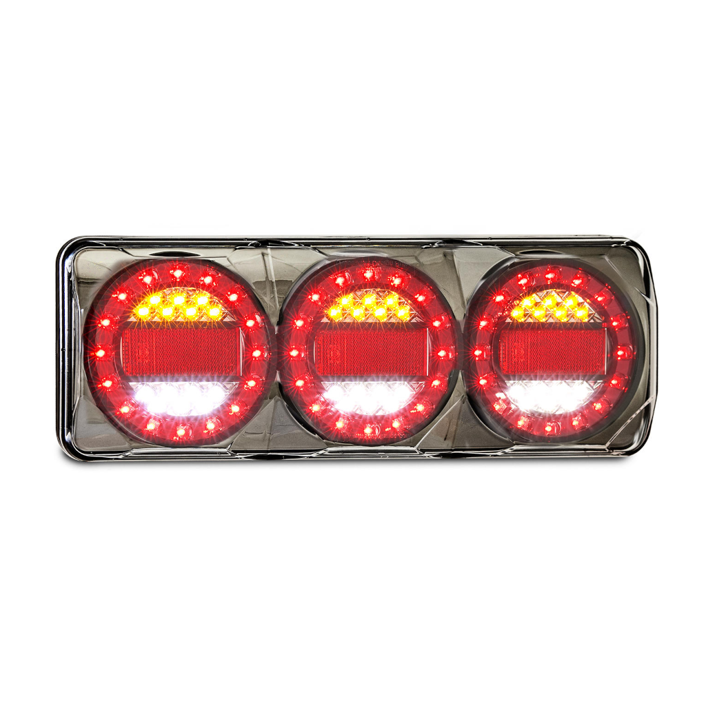 Combination Lamp, LED Autolamps, Maxilamp 3, Stop/Tail/Indicator/Reverse, 12-24v - Each