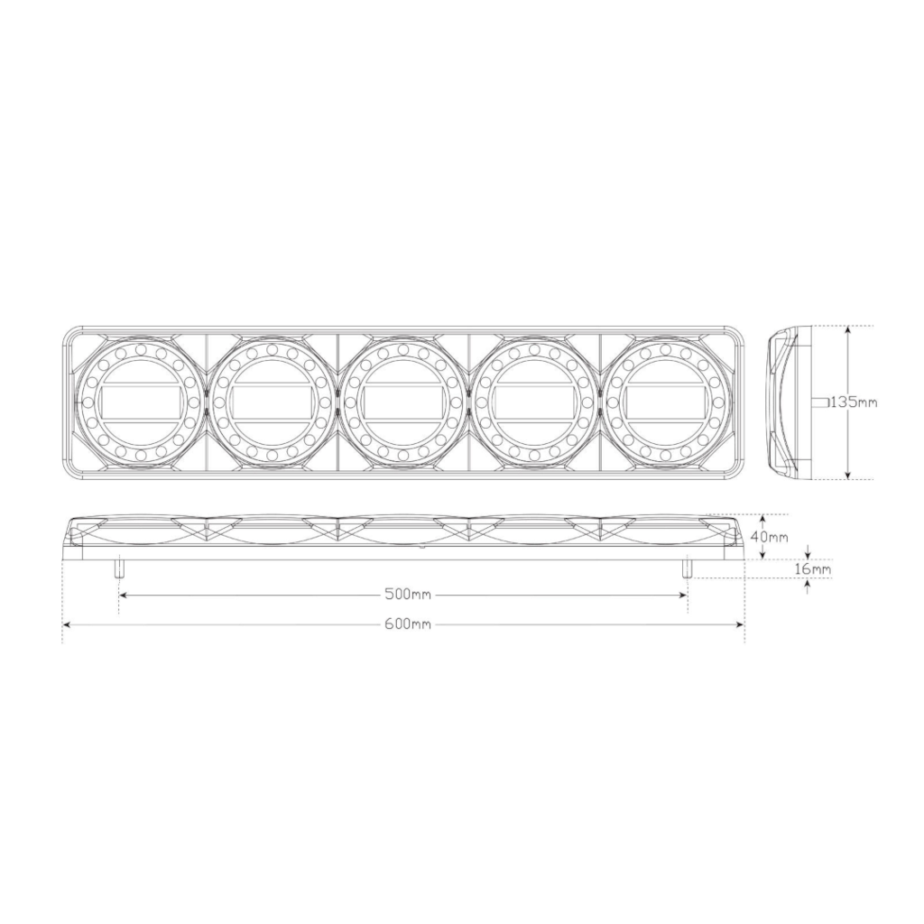 Combination Lamp, LED Autolamps, Maxilamp 5, Stop/Tail/Indicator/Reverse, 12-24v - Each