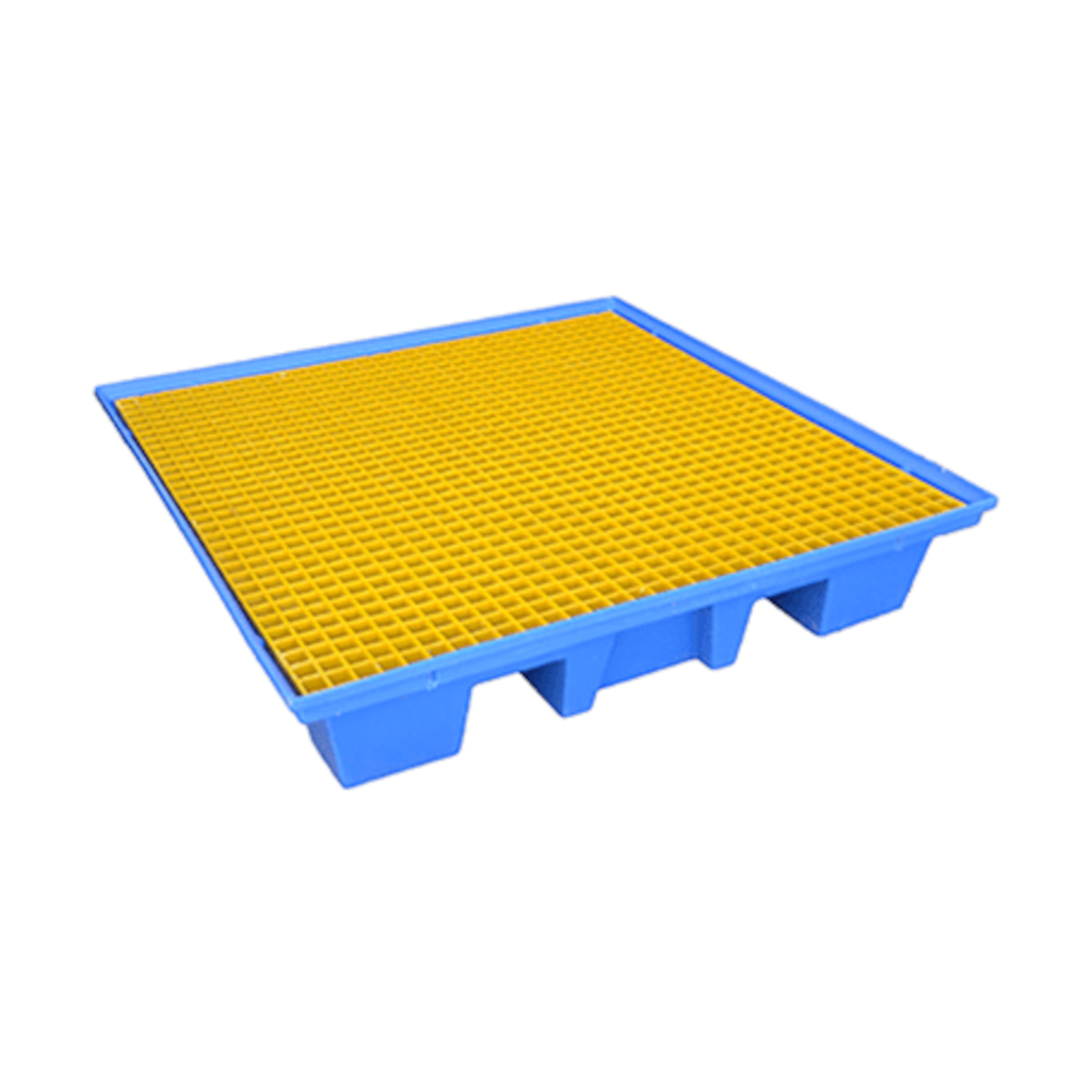 Bunded Pallet, 4 Drum Storage (Bund), Polyethylene, Fits Forklift, 1290 x 1290 x 250mm - Each