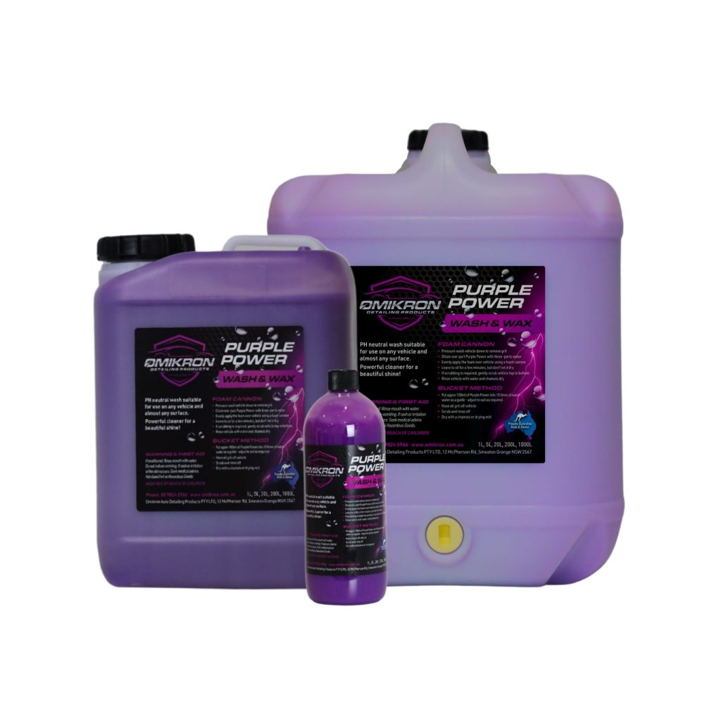Vehicle Wash, Purple Power Wash & Wax, Omikron, 5lt - Each