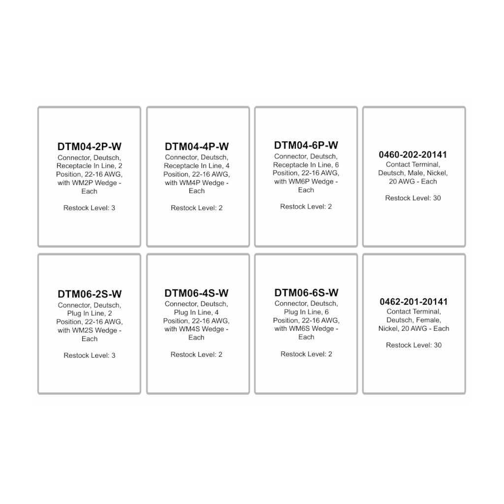 Connector Assortment Kit, RPT, Deutsch DTM Series, with Terminals and Wedges - 74 Piece