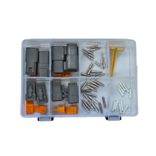 Connector Assortment Kit, RPT, Deutsch DTP Series, with Terminals, Wedges, Plugs, & Tool - 49 Piece