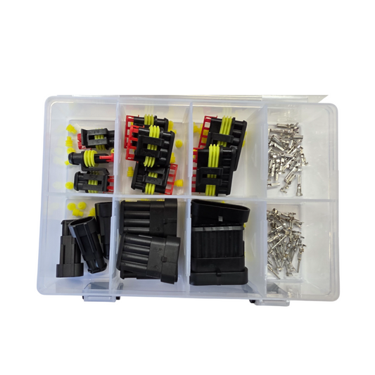 Connector Assortment Kit, RPT, Superseal 1.5 Series, 2/4/6 Way, with Terminals & Wire Seals - 137 Piece