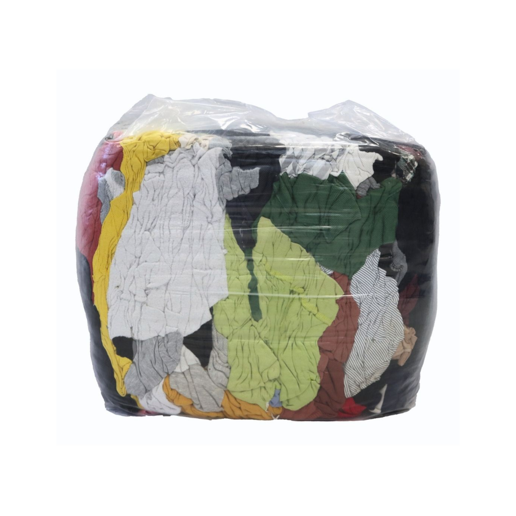 Rags, Mixed Cotton Materials, Non-Hemmed, Medium/Light Weight - 150kg Bale
